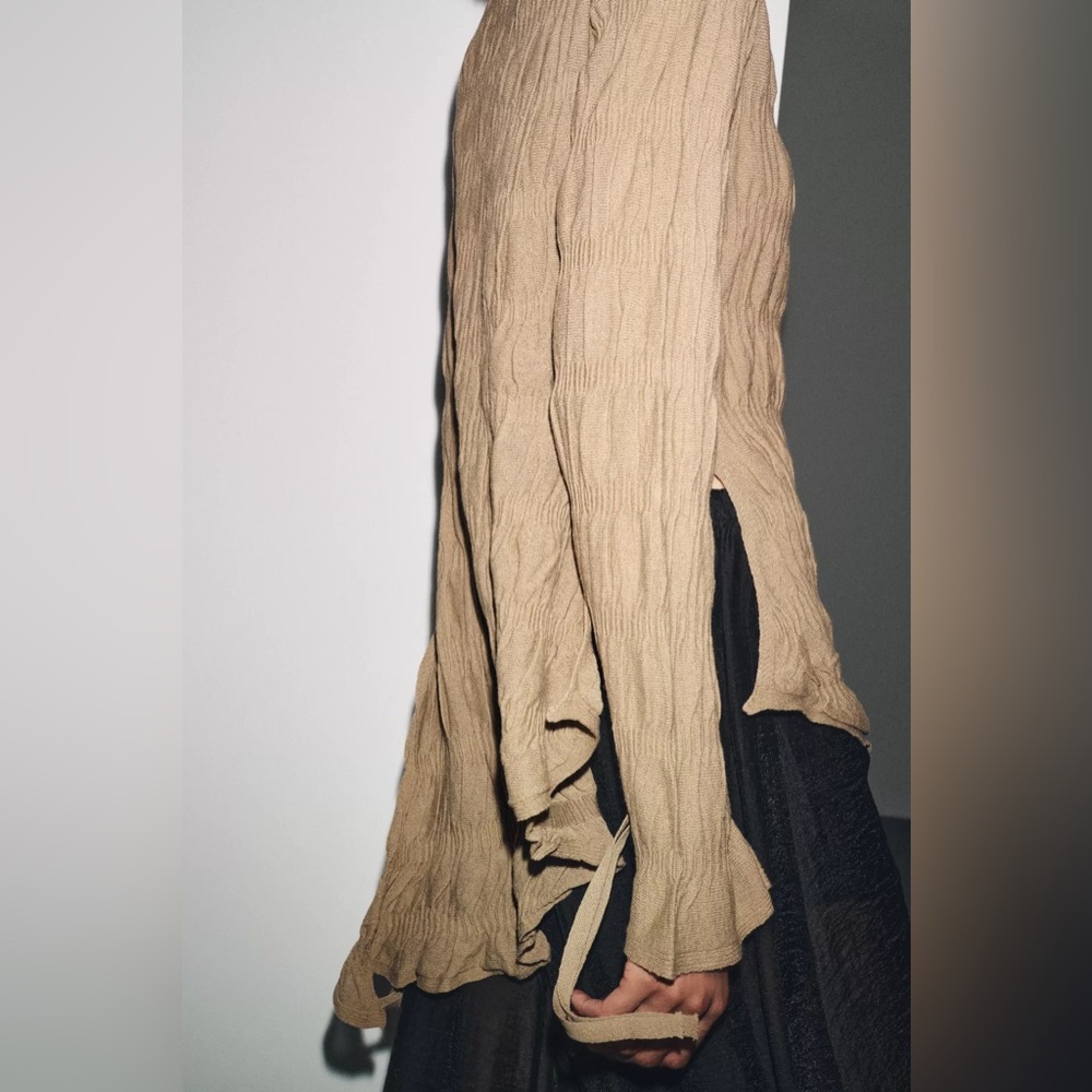 ZARA RUCHED KNIT TOP - Picture 9 of 12